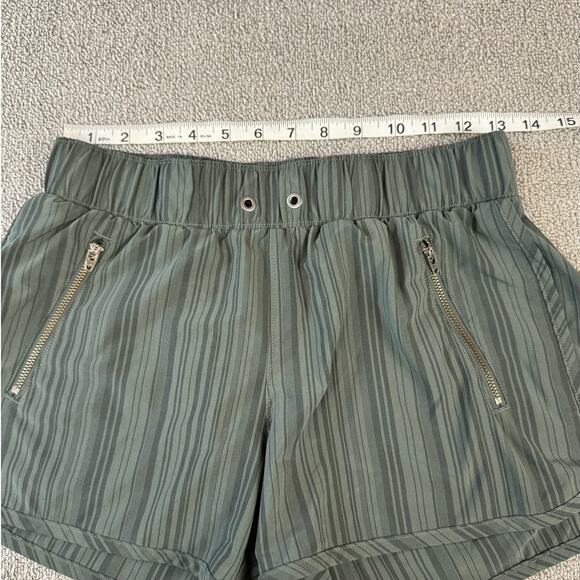 Athleta Sway Shorts Striped Athleisure Outdoors Casual Olive Green Size Small - Picture 5 of 7